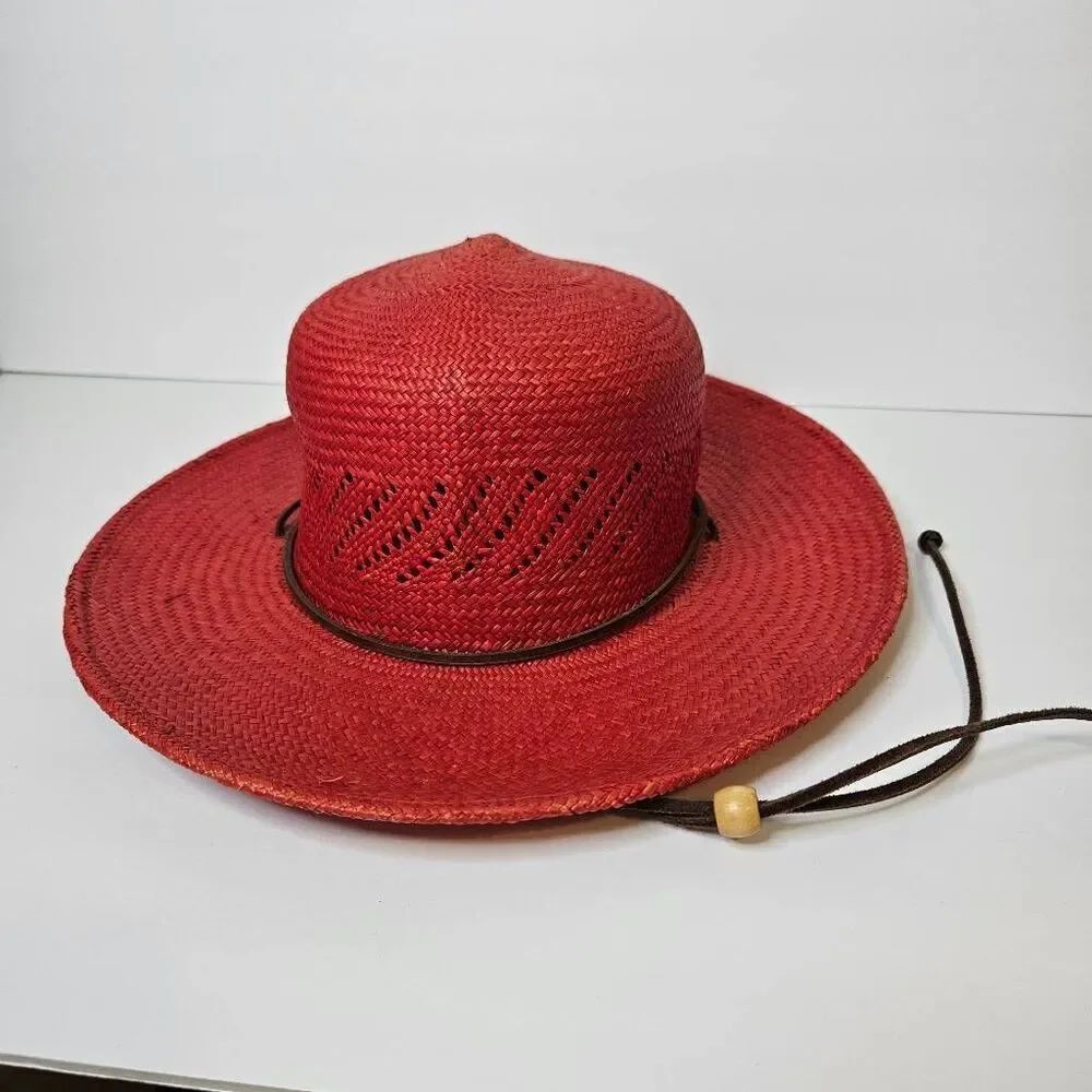 San Francisco HatโCo. Red straw hat. S.